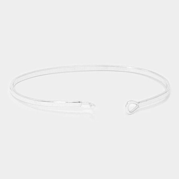 "SOCCER MOM" Silver Thin Metal Hook Bracelet - Picture 2 of 5